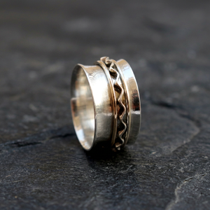 Designer Silver Meditation Moving Band 925 Sterling Silver Handmade <b>Spinner</b> <b>Ring</b> Wholesale Factory Price - Product Image 3