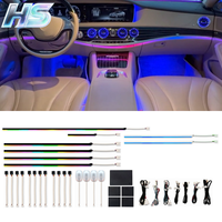 Kit Lampu Ambient Mobil 64 Warna, Lampu Interior Mobil untuk Mercedes-Benz S-Class W222 2014-2020