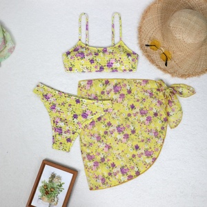 ชุดว่ายน้ำบิกินี่แบบคลาสสิกสำหรับผู้หญิง 3 ชิ้น พร้อมโลโก้สั่งทำ ชุดว่ายน้ำรักษ์โลก พร้อมชุดชายหาดพิมพ์ลาย - Product Image 5