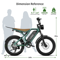 Bicicleta Eléctrica Plegable con Llantas Gruesas de 20 Pulgadas, 250W, 48V, 15Ah, 7 Velocidades, de Acero al Carbono, Impermeable, para Ciclismo de Montaña