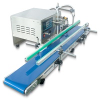 Machine de remplissage semi-automatique multi-têtes pour ligne d'assemblage, vin, détergent, bière, boissons, huile essentielle, liquide, avec convoyeur