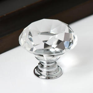 20mm Dresser Drawer Kitchen <strong>Cabinet</strong> Door Crystal Clear Glass <strong>Diamond</strong> Handle - Product Image 3