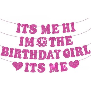 Peach Red Sparkling Happy Birthday <span class=keywords><strong>Banner</strong></span> Decoración de pared de fiesta de cumpleaños para niñas y mujeres para uso en interiores - Product Image 4