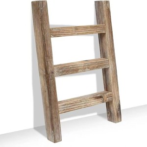 Solid wood <b>ladder</b>-shaped bathroom organizer rack, <b>ladder</b> prop rack for filming, bathroom towel storage rack - Product Image 5