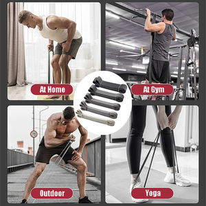 Bandes d'assistance pour tractions, 5 niveaux de résistance en TPE, équipement d'entraînement pour exercices de tractions, bandes de résistance pour hommes et femmes avec poignée - Product Image 6