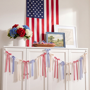 Nouvelle Guirlande de Glycine Artificielle 2026 avec Hortensias pour Décoration Maison et Mariage, Guirlande Nœud Faite Main Personnalisée pour la Fête de l'Indépendance - Product Image 4