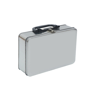 Hộp Kim Loại Đựng Đồ Ăn Trưa Bằng Thiếc Trắng In Tùy Chỉnh Có Tay Cầm Có Khóa - Product Image 4