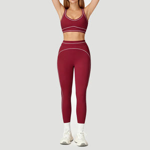 XW-AWX8003 + ACK8003 nouvelle mode respirant hanche ligne Legging Pad sport soutien-gorge Yoga ensemble Fitness vêtements de sport soutien-gorge 2 pièces ensembles pour femmes - Product Image 2