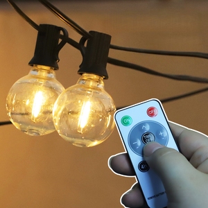 G40 Globe Clear Bulbs <span class=keywords><strong>String</strong></span> <span class=keywords><strong>Lights</strong></span> Interior/Exterior Batería recargable Decoración de Navidad Luz Impermeable Colgando Paraguas Patio - Product Image 1