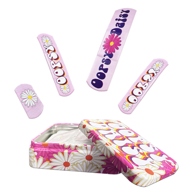 Custom Printed Sterile Waterproof Safety Adhesive Bandage Cartoon Wound Plaster PE Band-aids Tin Box CE Certified Class I