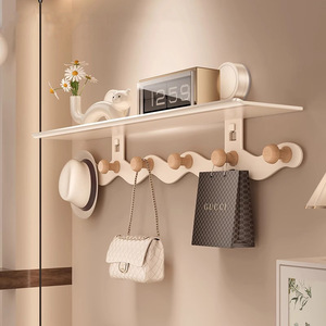 <b>Wall</b> Mounted Storage <b>Rack</b> With <b>Hooks</b> Self Adhesive Entryway Coat <b>Rack</b> For Home Use - Product Image 1