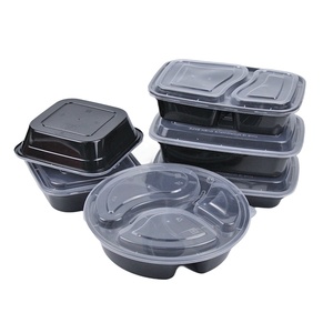 Custom Disposable Food <strong>Container</strong> with Lids Black pp Plastic Rectangle <strong>Takeaway</strong> Boxes Food Packaging <strong>Containers</strong> Supplier - Product Image 6