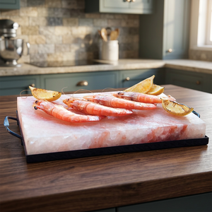 Wholesale New Natural Shape Refined Himalayan Salt Cooking Slab <b>Plates</b> Eco-Friendly Carved BBQ Grill <b>Rack</b> Tray Box OEM Service - Product Image 1