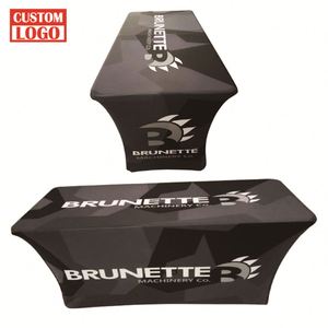 Advertising Custom 6Ft & 8Ft Spandex Fitted <b>Table</b> Cover with Anti-Wrinkle Feature and Custom Colors - Product Image 1