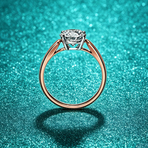 Anillo de Lujo de Moissanita con Corte Brillante de 1ct D VVS1 Certificado por GRA, Venta al por Mayor de Fábrica, Oro Rosa, Plata de Ley S925, Anillo para Mujer - Product Image 6
