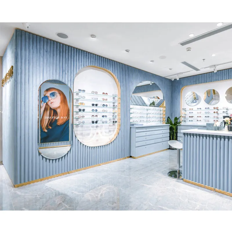 Nordic Style Retail Optical Shop Decoration Display Shelf Eyewear Store Interior Design