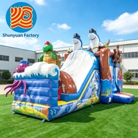 Toboggan aquatique gonflable pour enfants en PVC pour jardin extérieur, toboggans gonflables, château gonflable personnalisé à v