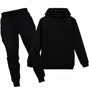 Set 2 Pezzi Felpa con Cappuccio e Pantaloni Sportivi per Bambini, Tuta Larga Casual Autunnale, Completo Unisex Oversize con Felpa Corta - Product Image 1