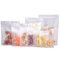 Sachet d'emballage alimentaire personnalisé de luxe transparent en PE recyclable avec fermeture auto-adhésive et impression en héliogravure