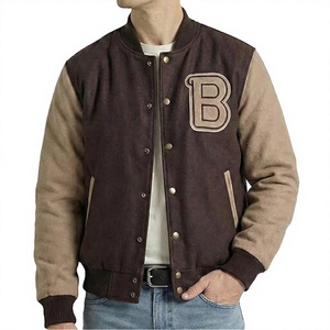 Custom Wholesale Varsity Letterman Bomber <b>Jacket</b> Stand Collar Front Logo Eco-Friendly Breathable High Quality Varsity <b>Jacket</b> - Product Image 1