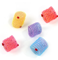 Ensemble de jouets pour chat en plastique coloré en forme de spirale, 4 pièces, interactifs, résistants à la mastication, pour l'entraînement et l'exercice des chatons en intérieur