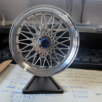 Mini jante de roue en métal, modèle de roue de remplacement en alliage d'aluminium forgé RAYs, ornements modifiés pour présentation sur bureau