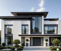 Ventana Abatible de Aluminio Negro AS2047, Ventanas Corredizas con Doble Acristalamiento y Vidrio Templado para Hogares
