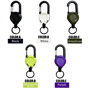 XXH-Quick <span class=keywords><strong>Porte</strong></span>-clés rétractable avec logo personnalisé <span class=keywords><strong>Porte</strong></span>-clés rétractable en fil d'acier antivol Multitool <span class=keywords><strong>Badge</strong></span> Reel Carebiner <span class=keywords><strong>Porte</strong></span>-clés pour l'escalade en plein air - Product Image 4