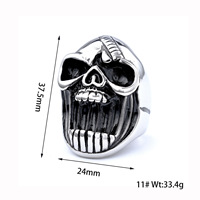 Viking Crâne Anneau En Acier Inoxydable Pirate Bijoux pour Hommes Mythologie Nordique Inspiré En Acier Inoxydable Bande En Gros Gothique Anneau