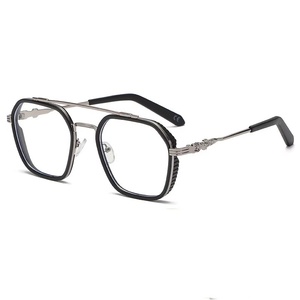 Lunettes Qsky populaires haut de gamme pour hommes, anti-lumière bleue, anti-radiation, pour ordinateur, monture carrée TR90 à double pont, style pilote - Product Image 3