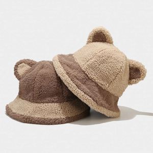 Sombreros de Pescador Personalizados de Felpa con Orejas de Oso, Cálidos para el Invierno, Ajustables, para Mujer, Casuales, para Fiestas - Product Image 4