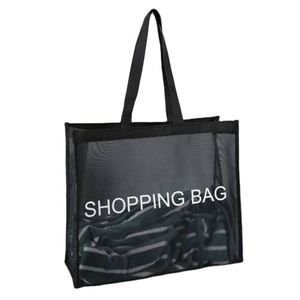 Waterproof Outdoor Polyester & Nylon Mesh Beach Tote <b>Bag</b> <b>Clear</b> with Zipper Closure Solid Color Shopping <b>Bags</b> - Product Image 1