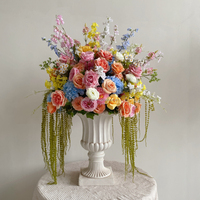 B124 Nouvelle Boule de Fleurs Artificielles Vert Rose Anthurium Amarante pour Centre de Table, Décoration Mariage, Fête, Anniversaire
