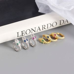 Dylam Minority Personalized Design 925 Sterling <b>Silver</b> Rhodium Plated Snake Shape <b>Hoop</b> Earrings - Product Image 3