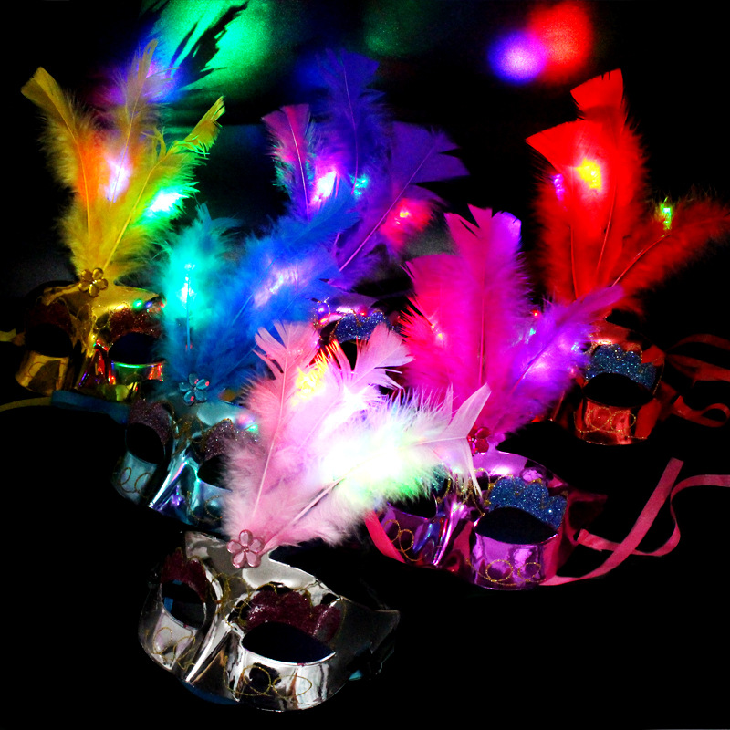 Luminous princess Butterfly rain silk mask Children's Day masquerade party costume half-face female mask party mask
