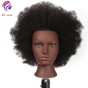 Cabeza <span class=keywords><strong>de</strong></span> Maniquí <span class=keywords><strong>de</strong></span> entrenamiento afro, pelo real 100% africano profesional, muñeca realista negra para práctica <span class=keywords><strong>de</strong></span> trenzado <span class=keywords><strong>de</strong></span> peluquero - Product Image 1