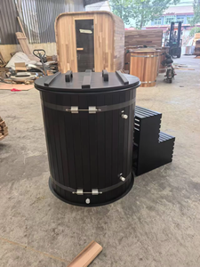 Профессиональный производитель, красный кедр, уличная деревянная Ледяная Ванна, коммерческое восстановление, Черная Бочка, холодное погружение с Wi-Fi охладителем - Product Image 4