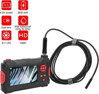 Caméra endoscopique industrielle à double objectif P30, caméra d'inspection d'endoscope 8MM avec 8 + 1 lumières LED pour l'inspection de voiture de tuyau