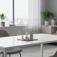 Vitrine Moderne en Verre Poli Anti-Poussière en Acrylique Couleur Personnalisée avec 4 Étagères pour Objets de Collection, Figurines et Statuettes – Installation Facile