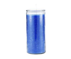 Vela azul lisa de 14 días, velas clásicas regliosas blancas para verduras, cera de vidrio transparente, novea, vela de vigilia - Product Image 1