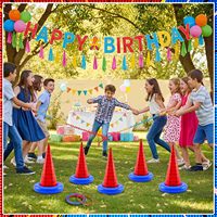 Jeu de lancer d'anneaux gonflables en PVC sur le thème des araignées avec cônes pour fêtes d'anniversaire, utilisation intérieure/extérieure