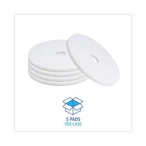 18 pouces. Pads de polissage blancs pour sols en bois, modèle BWK4018WHI (5/carton) - Product Image 1