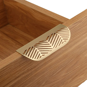 Manija Simple y Creativa de Hoja de Latón, Cajón Invisible de Cobre Puro para Armario, Puerta Hueca Dorada - Product Image 5