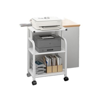 Three Layer Metal Storage Rack With Wheels For Office Printer And Supplies Heavy Duty Standing Organizer - Product Image 5