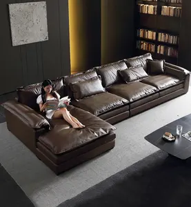 Modern Design Luxury Large Living Room Villa Hotel Sofas Furniture Leather Sofa Set Couch Sofa for Living room