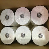 Rouleau de tissu en taffetas de nylon pour étiquettes de soin, impression de codes-barres, vente en gros pour fabricants