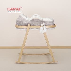 Soporte de madera mecedora de alta calidad <span class=keywords><strong>para</strong></span> cesta de Moisés de cuerda de algodón - Product Image 4