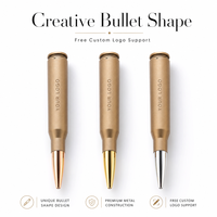 Pulpen Retro Kreatif Bentuk Peluru 0.5mm Tinta Berbasis Minyak dengan Logo untuk Alat Tulis Pelajar, Hadiah Promosi