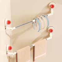 Support mural pliable en plastique à ventouse puissante sans perçage pour serviettes et chaussons – Organisation quotidienne pour salle de bain