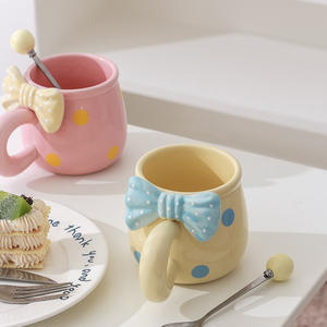 Mug en céramique rose à l'effigie d'un cœur de fille, design élégant, pour le petit-déjeuner à la maison, tasse à café mignonne - Product Image 4